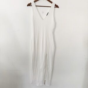 Vici White Ribbed Knit dress medium